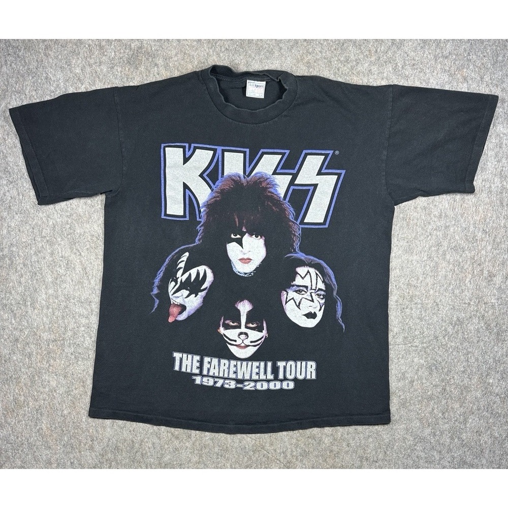 Vintage 2000 KISS Farewell Tour Shirt XL All Sport Concert Tee Legends Never Die
